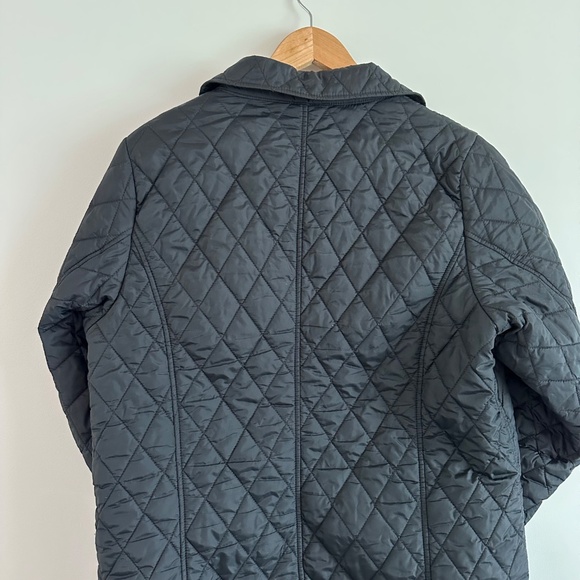 Vintage Jockey | Women’s  Nylon Quilted Barn Jacket Black with Brown Faux Fur - Picture 6 of 11